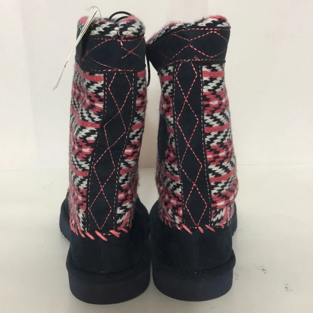 NWT Girl’s Cozy Pink Heart Warm Lined Boots 1 Little Guel